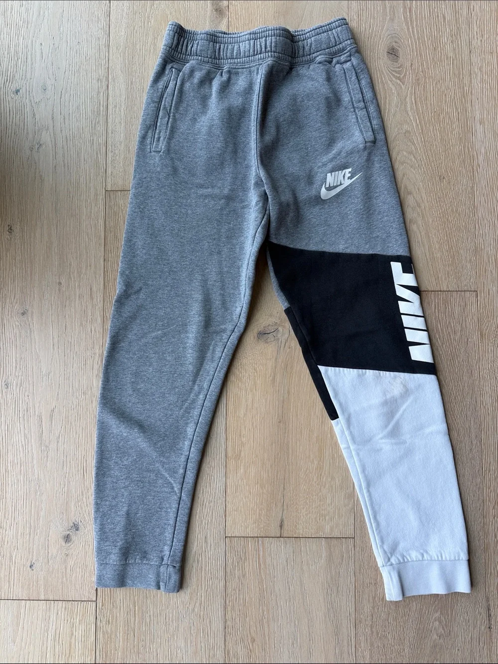 Nike Kids Black, Gray & White Colorblock Hoodie and Jogger Set